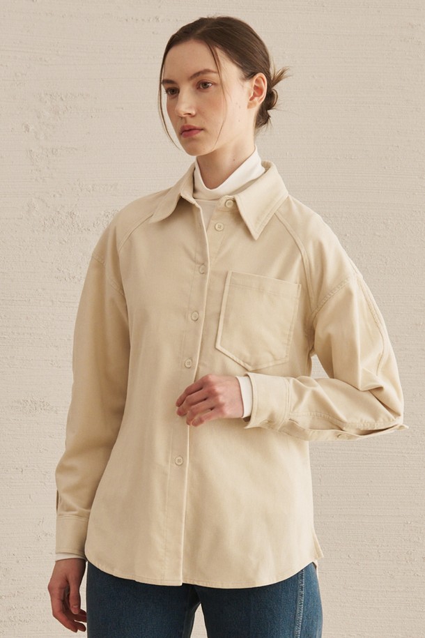 NOUVE - 블라우스 - Corduroy Curved Sleeve Blouse -Ivory