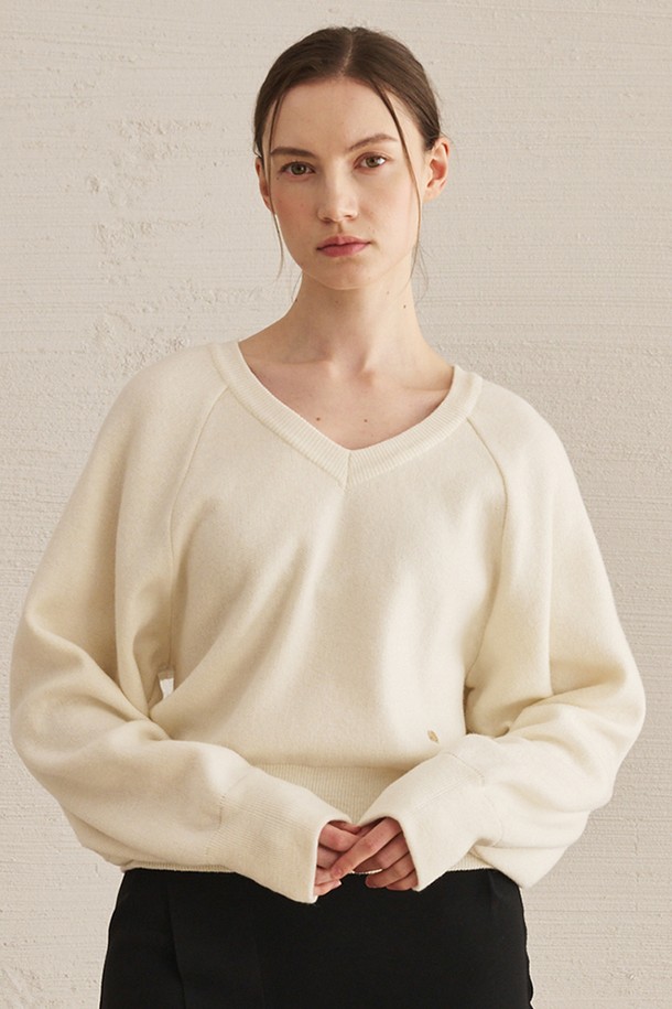 NOUVE - 스웨터 - Cashmere V-Neck  Knit - Ivory