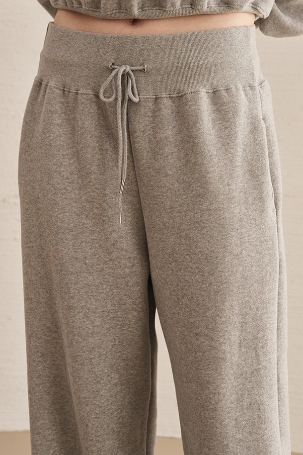 NOUVE - 롱/미디팬츠 - Wide Banding Sweat Pants - M. Gray