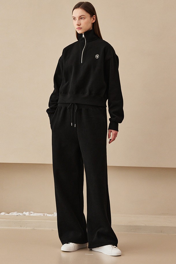 NOUVE - 롱/미디팬츠 - Wide Banding Sweat Pants - Black