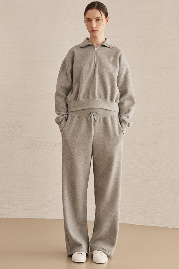 NOUVE - 롱/미디팬츠 - Wide Banding Sweat Pants - M. Gray