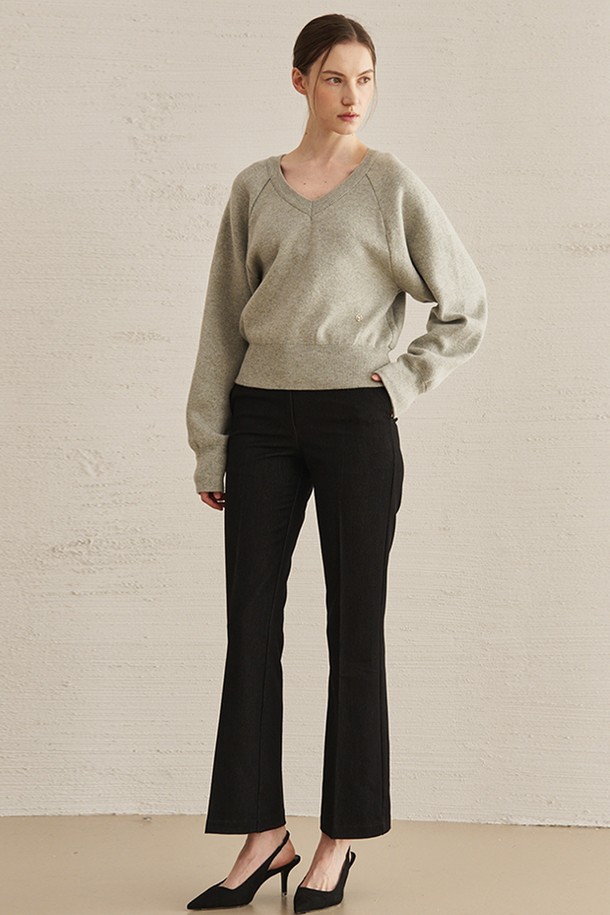 NOUVE - 스웨터 - Cashmere V-Neck Knit - Light Gray