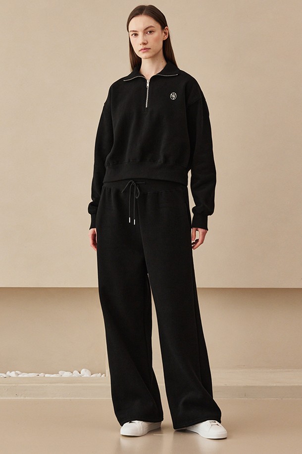 NOUVE - 롱/미디팬츠 - Wide Banding Sweat Pants - Black