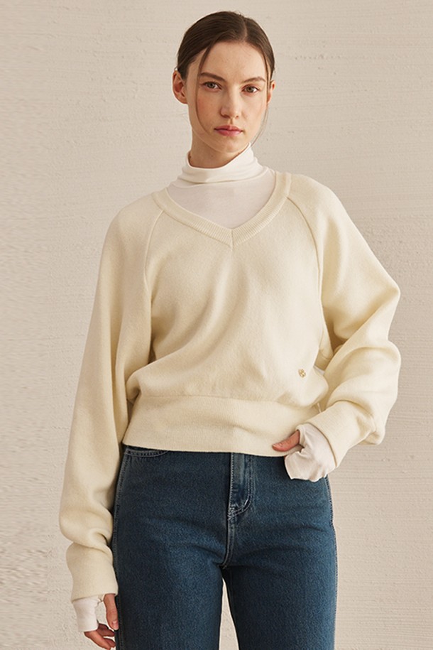 NOUVE - 긴소매 티셔츠 - Turtleneck Warmer T-Shirts - Ivory