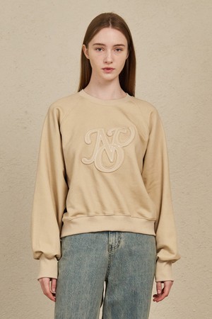 Pigment Patch Sweatshirt - Light Beige