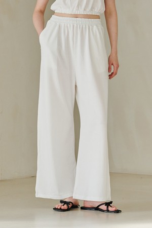 Wide Banding Pants - White