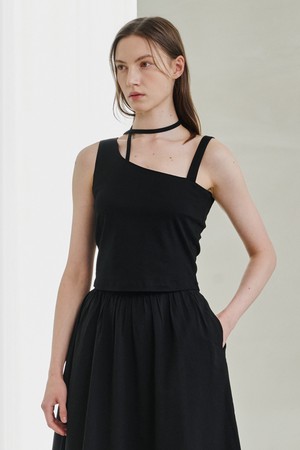 Unbalanced Tie Top - Black