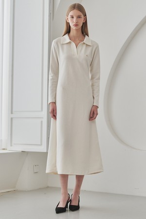 Slim Fit Collar Dress - Ivory