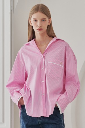 Stripe Pocket Shirts - Pink