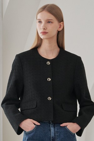 Tweed Pearl Blend Jacket - Black