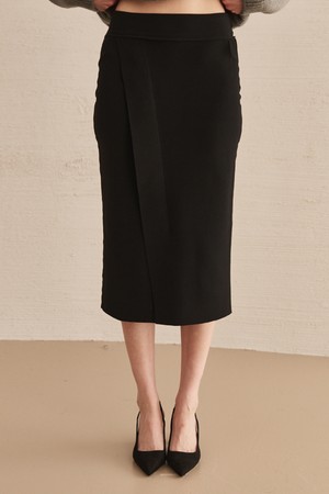 Slit Cut Out  Skirt -Black