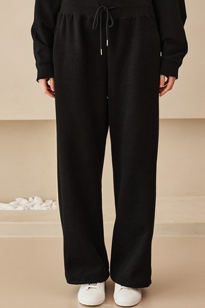 Wide Banding Sweat Pants - Black