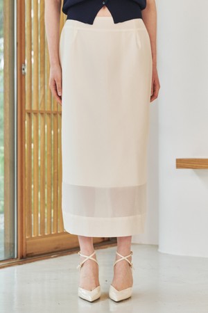 시스루 레이어드 스커트 - 크림 / See -Through Layered Skirt - Cream