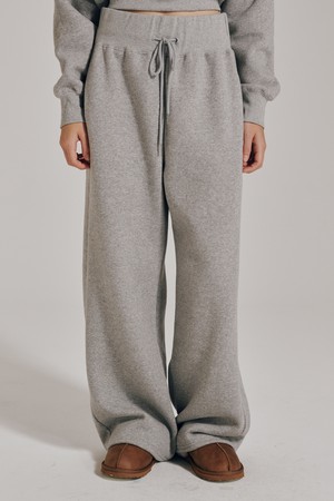 [기모] 와이드 밴딩 스웻 팬츠 - 멜란지 그레이 / Wide Banding Sweat Pants - M.Gray