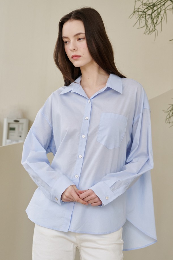 NOUVE - 셔츠 - 에센셜 코튼셔츠 - 스카이블루 / Essential Cotton Shirts - Sky Blue