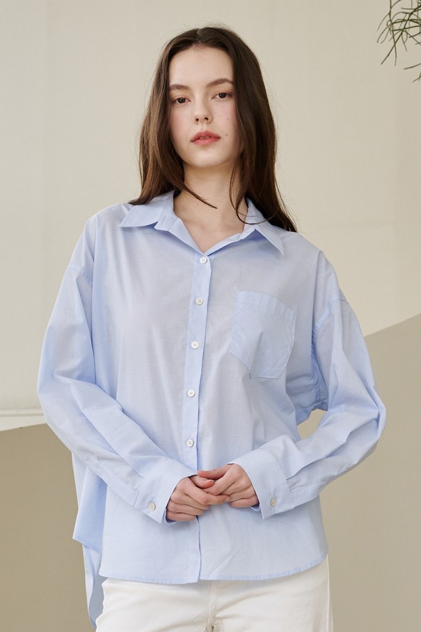 NOUVE - 셔츠 - 에센셜 코튼셔츠 - 스카이블루 / Essential Cotton Shirts - Sky Blue