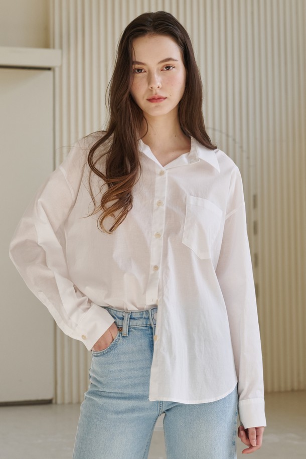 NOUVE - 셔츠 - 에센셜 코튼 셔츠 - 화이트 / Essential Cotton Shirts - White