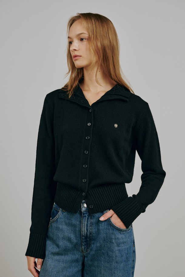 **터틀넥 울 가디건 - 블랙**

부드러운 촉감의 터틀넥 울 가디건입니다. 봄, 가을, 겨울 계절에 착용하기 좋으며, 캐주얼하면서도 모던한 스타일을 연출합니다. 레귤러 핏으로 편안하게 착용 가능하며, 버튼업 스타일로 칼라를 접어 다양한 연출이 가능합니다. 블랙 컬러에 무지 디자인으로 어떤 옷에도 쉽게 코디할 수 있으며, 출근룩이나 겨울 데일리룩으로 활용하기 좋습니다. 신축성이 있어 활동성이 좋고, 비침 걱정 없이 착용할 수 있습니다.
