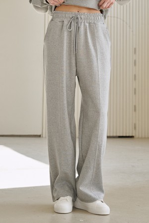 와이드 핀턱 밴딩 팬츠 - 멜란지 그레이 / Wide Pintuck Banding Pants - M. Gray