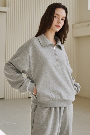 라인 집업 스웻셔츠 - 멜란지 그레이 / Line Zip up Sweatshirts - M. Gray