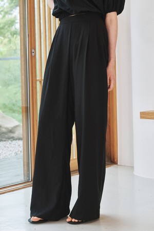 써머 링클 밴딩 팬츠 - 블랙 / Summer Wrinkle Banding Pants  - Black