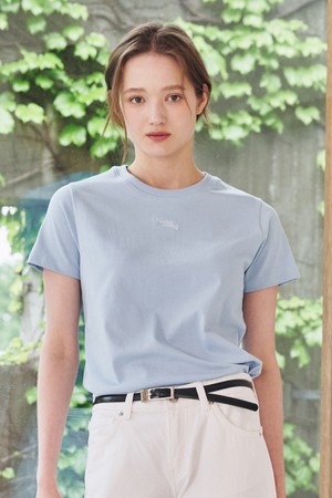 로고 코튼 티셔츠 - 블루 / Logo Cotton T-Shirts - Black
