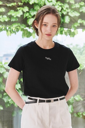 로고 코튼 티셔츠 - 블랙 / Logo Cotton T-Shirts - Black