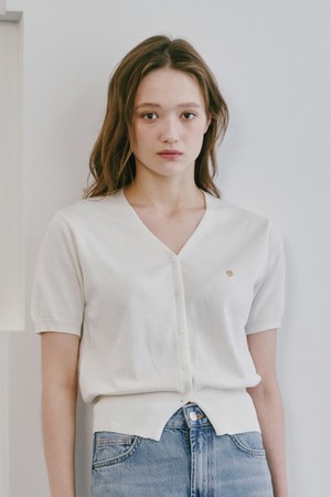브이넥 써머 가디건 - 아이보리 / V-Neck Summer Cardigan - Ivory