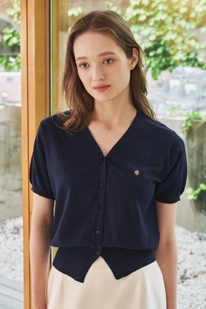 브이넥 써머 가디건 - 네이비 / V-Neck Summer Cardigan - Navy