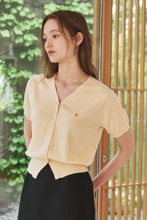 브이넥 써머 가디건 - 베이지 / V-Neck Summer Cardigan - Beige