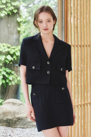 썸머 트위드 미니 셋업 - 딥 네이비 / Summer Tweed Mini Set-up - Deep Navy