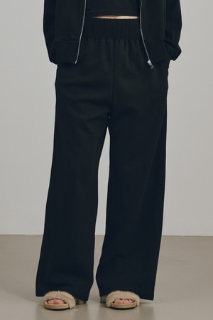 와이드 밴딩 코튼 팬츠 - 블랙 / Wide Banding Cotton Pants - Black