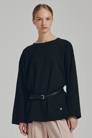 롱슬리브 오버핏 티셔츠 - 블랙 / Longsleeve Over Fit T-Shirts - Black