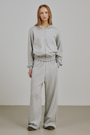 에센셜 후드 집업 셋업- 멜란지 그레이 / Essential Hood Zip Up Set Up - M.Gray