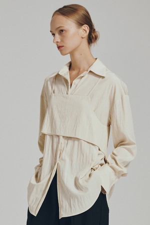 뷔스티에 블라우스 셋트 - 라이트 베이지 / Bustier Blouse Set - Light Beige