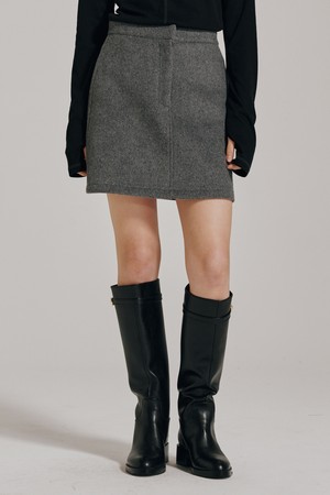 울 미니 스커트 - 차콜 / Wool Mini Skirt - Chacoal