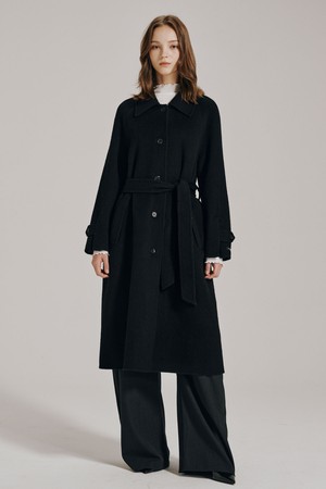 앙고라 핸드메이드 라글란 코트 - 블랙 / Angora Handmade Raglan Coat - Black