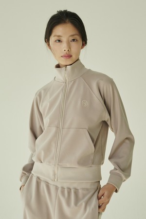 스트레치 져지 집업 - 베이지/ Stretch Jersey Zip‑Up - Beige
