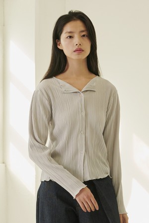 투웨이 블라우스 가디건 - 라이트 그레이/ Two-Way Blouse Cardigan - L.Gray
