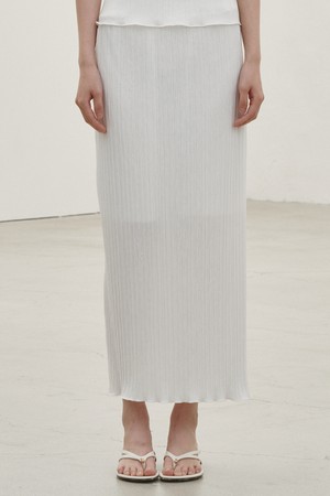 플리츠 롱 스커트 - 화이트 /  Pleated Long Skirt - White