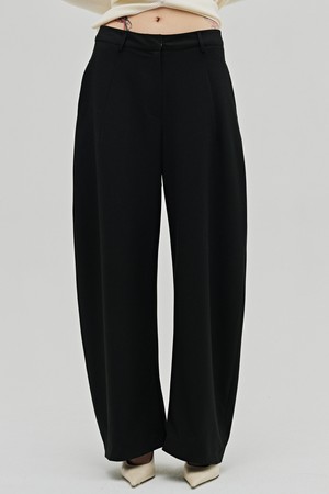 울 테일러드 커브드 팬츠 - 블랙 / Wool Tailored Curved Pants - Black