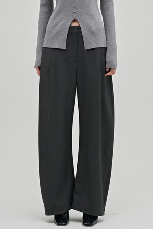 울 테일러드 커브드 팬츠 - 다크 그레이 / Wool Tailored Curved Pants - D.Gray