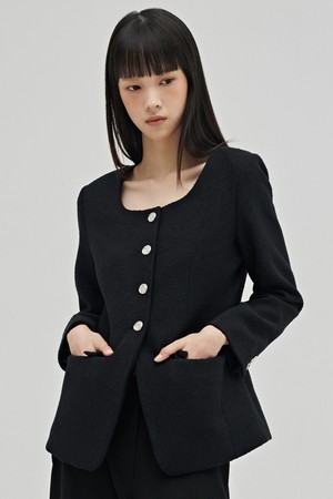 부클 트위드 자켓 - 블랙 / Boucle Tweed Jacket - Black