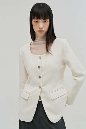 부클 트위드 자켓 - 아이보리 / Boucle Tweed Jacket - Ivory