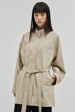 하이넥 트렌치코트 - 베이지 / High Neck Trench Coat - Beige