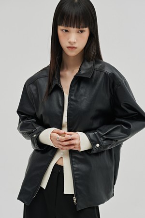 소프트 레더 블루종 - 블랙 / Soft Leather Blouson - Black
