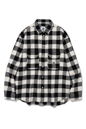 FLANNEL CHECK SHIRTS WHITE BLACK