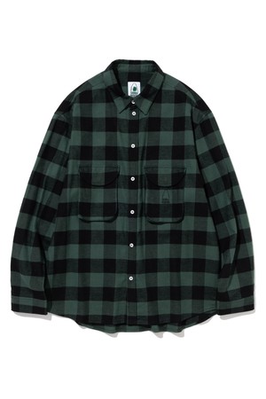 FLANNEL CHECK SHIRTS GREEN BLACK