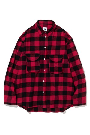 FLANNEL CHECK SHIRTS RED BLACK