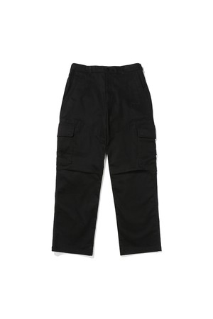 트립 코튼 기모 카고 테이퍼드핏 팬츠 BLACK